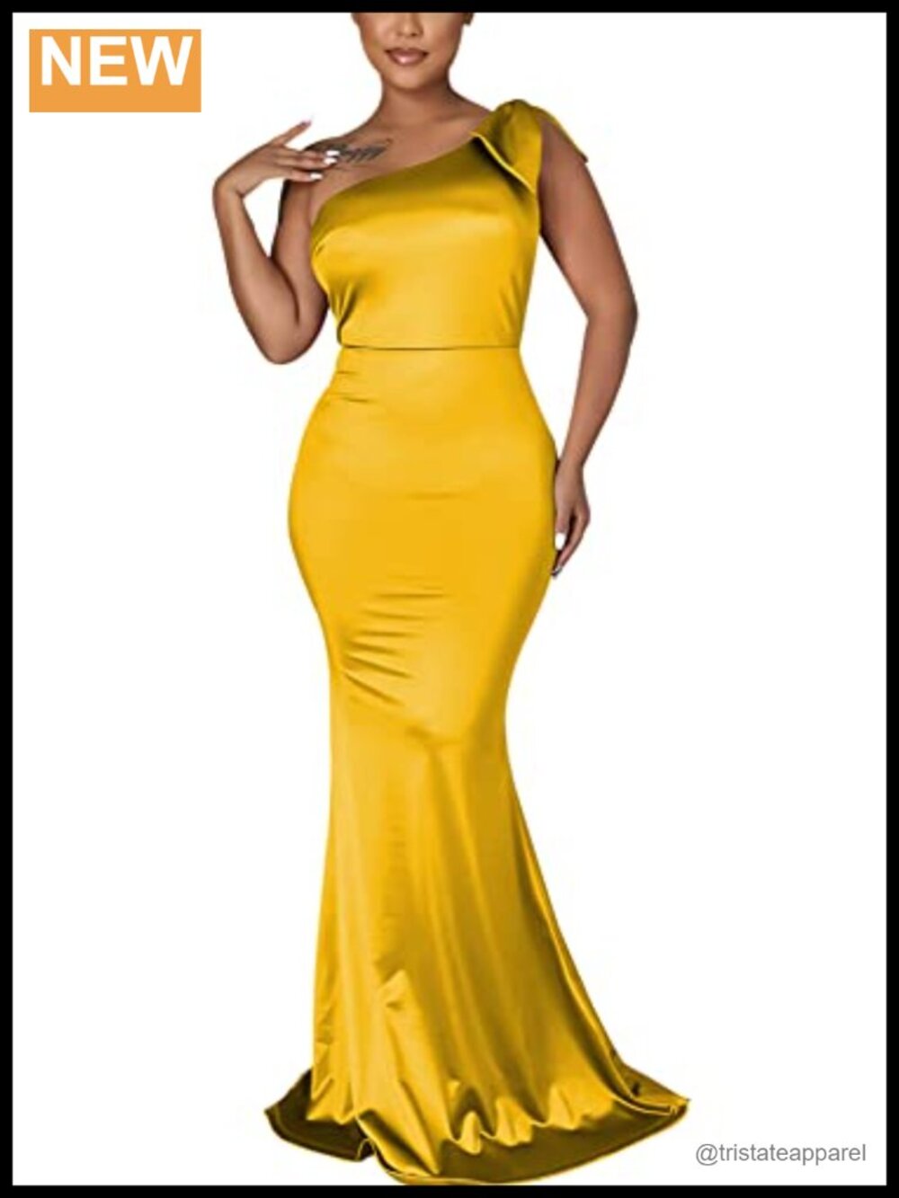 Sleeveless One Shoulder Bodycon Mermaid Maxi Formal Evening Dress